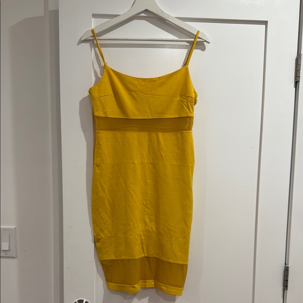 Fashion Nova Yellow Spaghetti Strap Mini Dress